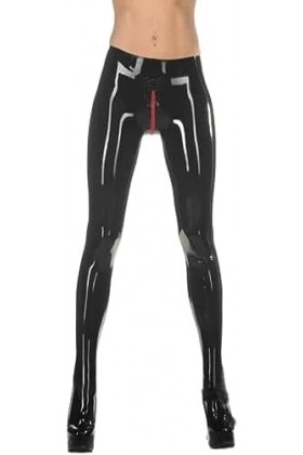 GOCTRN Leggings en Latex pour Femmes, Leggings en Caoutchouc, Fermeture Éclair À lentrejambe, Fermeture Éclair Bidirectionne