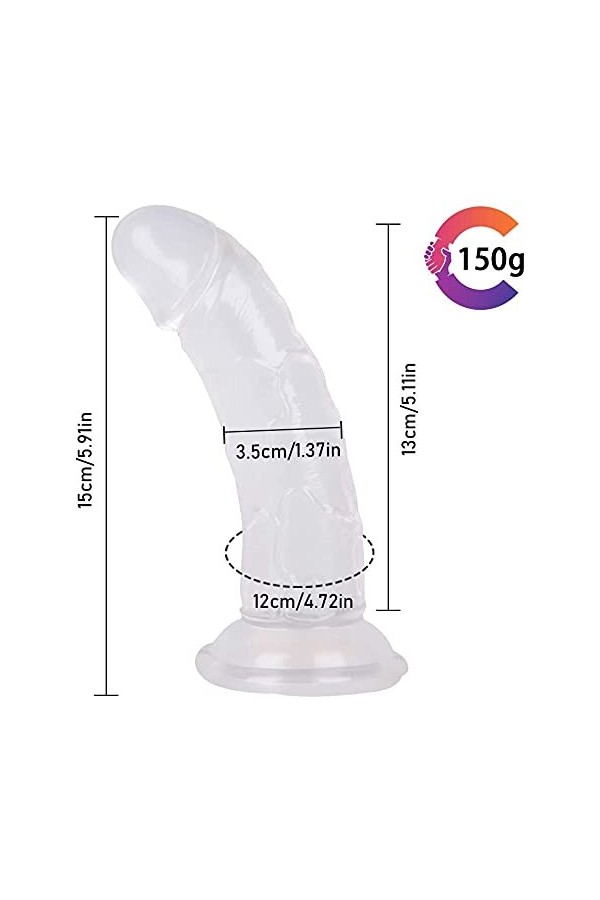 Sextoy Godes pour Femme Realiste Penis Va Et Vient Ventouse, Godemichet Silicone Souple pour Homme Anale Canne de Massage, Pe