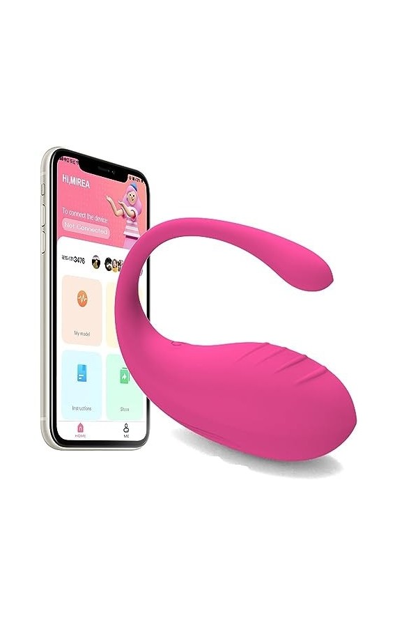 Oé?f V?br?nt Connecté Telephone App,W?ar?ble M?sse?r Vîbrø?așșe?rs Feminin Púi??ant Silencieux à Diśtance TéLécommandé