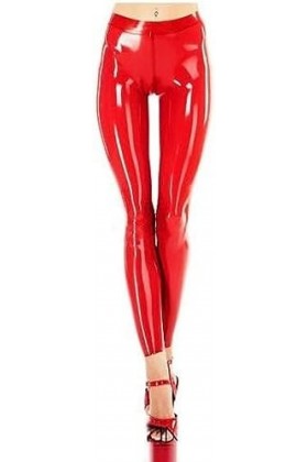IDOBLO Leggings en Latex Pantalons en Caoutchouc pour Femmes Leggings en Latex Maigres Personnalisés,Blanc,XL
