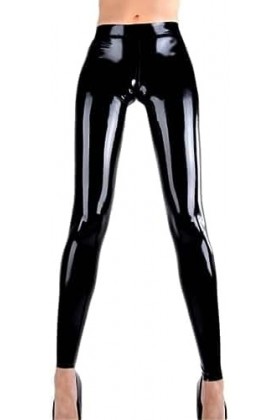 IDOBLO Leggings en Latex Noir Pantalons Femmes Leggings en Latex Leggings Sexy en Latex,Personnaliser,M