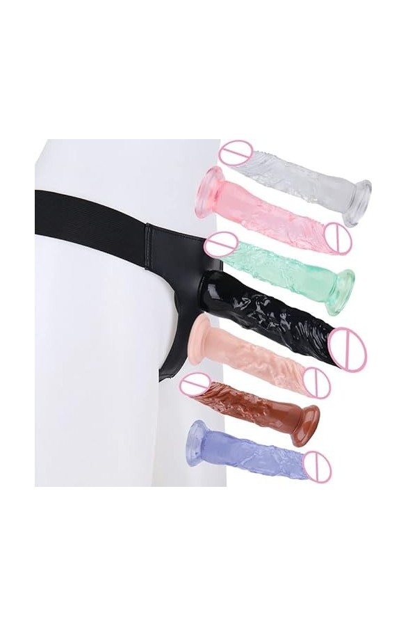 Sexy Women & Man Stráp on Dǒngs Sous-vêtements de plaisir à double tête avec prise de massage de taille parfaite Stráp doux s