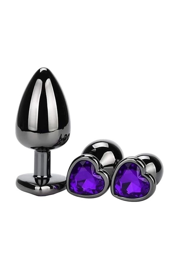 Ànâl Dilâtateurs 3pcs / set Débutants En Acier Inoxydable Petite Taille Diamant Bijoux Strass Cristal Rond Gemme En Métal Plu