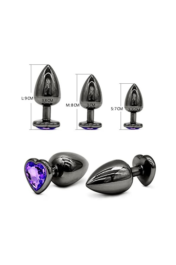 Ànâl Dilâtateurs 3pcs / set Débutants En Acier Inoxydable Petite Taille Diamant Bijoux Strass Cristal Rond Gemme En Métal Plu