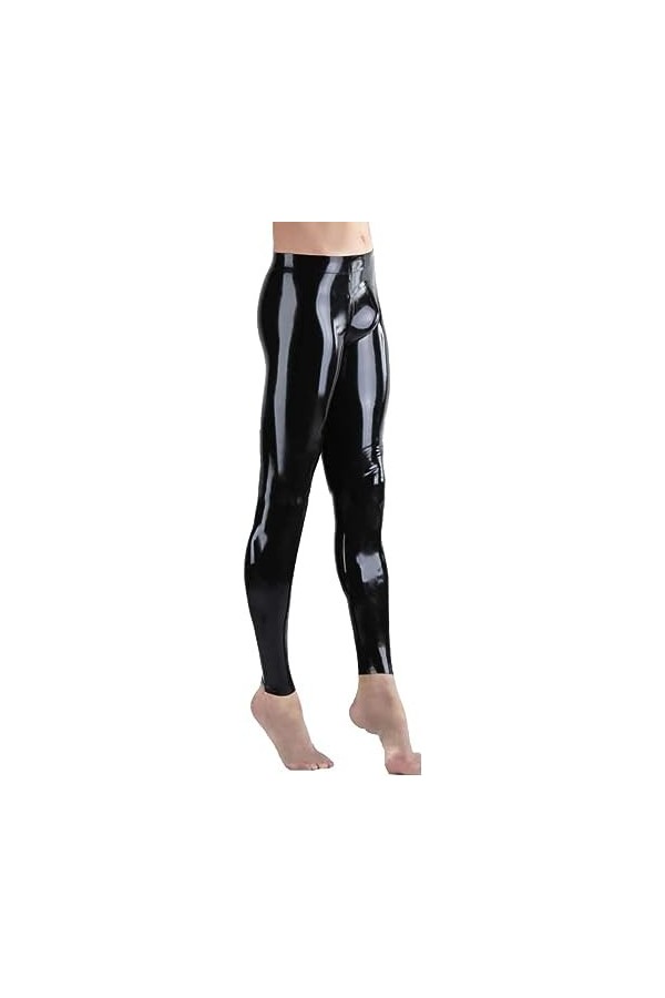 IDOBLO Pantalons en Latex Hommes Leggings en Latex Maigres en Caoutchouc Coupe 3D Personnalisée,Blanc,XL