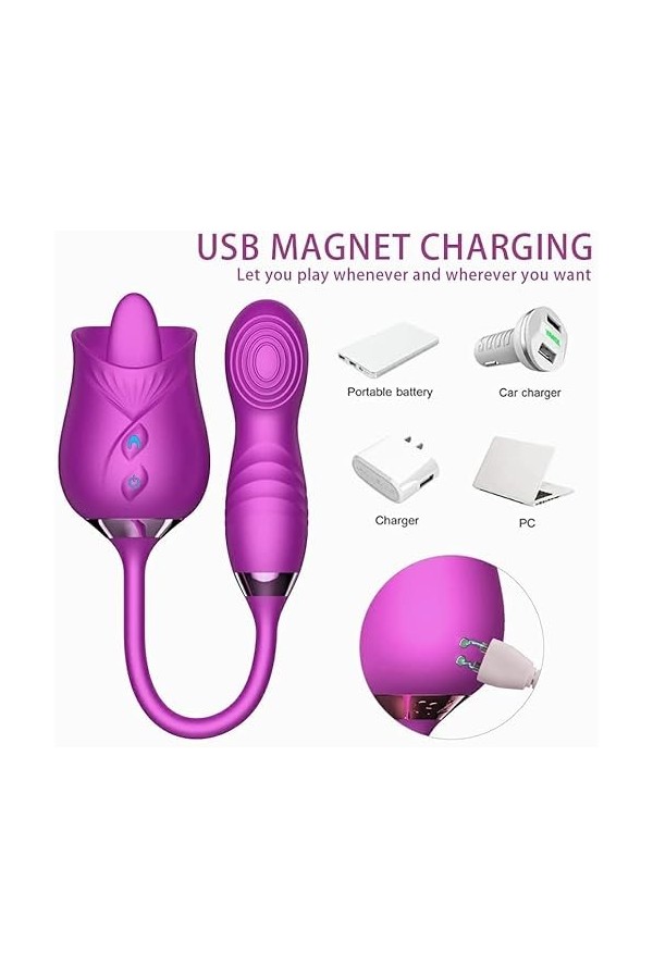 ???? Rose T??,Double Use Rose S?cking W?m?n S?cking W?m?ns Hands Free U Shape Device for Pants Roseual for Couple W?m?n Enjoy