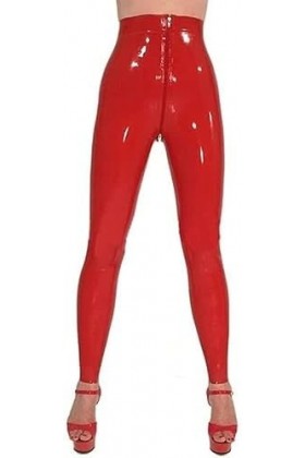 IDOBLO Pantalon Legging Gummi 0.40mm en Latex De Caoutchouc Rouge Pantalon Fermeture À Glissière Avant,Personnaliser,M