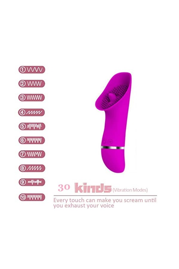 Vibrateur de Langue Léchant clitoridien Suceur Stimulateur Point g et Sein Puissant Silencieux Sextoyse Plaisir Femme Couple 