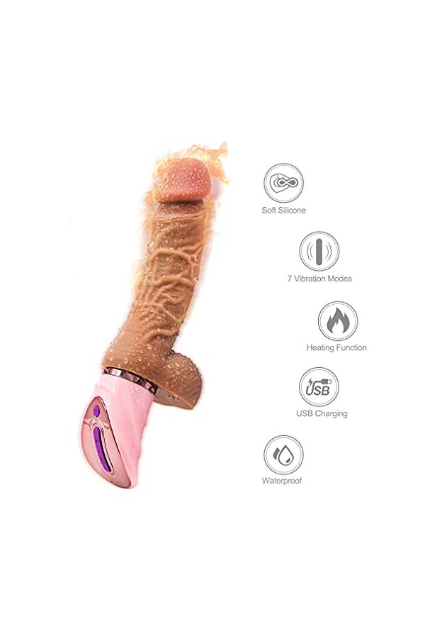 Gode Anale Femme DéButant Chauffant ＧODE-massage Rëaliste Vîbrant Femme Va Et Vient Clìtorìdìën Silicone Ventouse Gödëś Vîbra