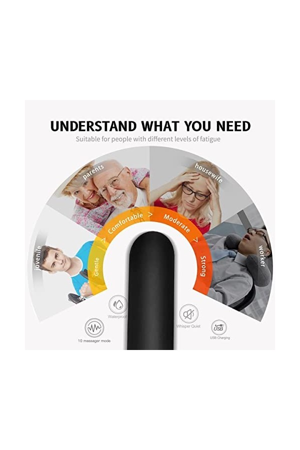 Masseur multifonctionnel en silicone,fonction de chauffage à un bouton,10 * 10 * 10modes de massage charge magnétique USB mat