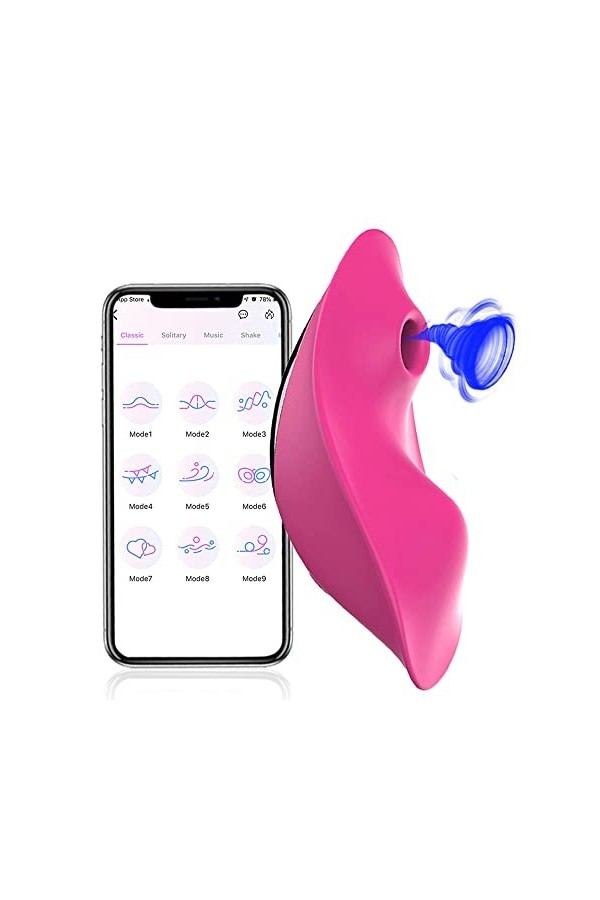 YUEGOO Wireless Vìbrätöre D??ṋa Séssúàle Ińd?Ssábile Vîbràtòri Succhia Clítóridé per D???À Sileṋzi?Ś?, App Vîbratôri Sěssuáli