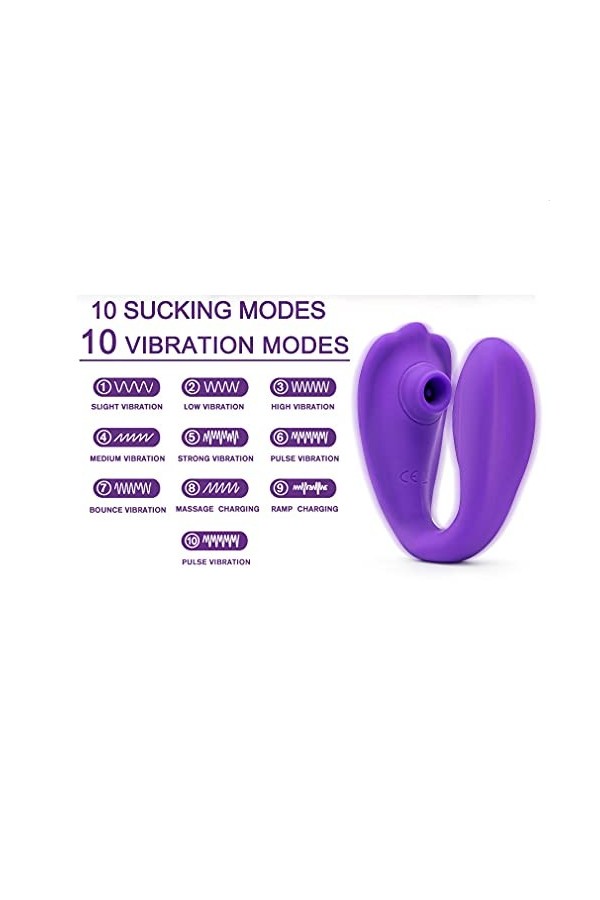 U Forme Vibr-ömasseur Vibromasseurs en forme de U Vibromasseur télécommandé pour femmes Modes de vibration longue distance - 