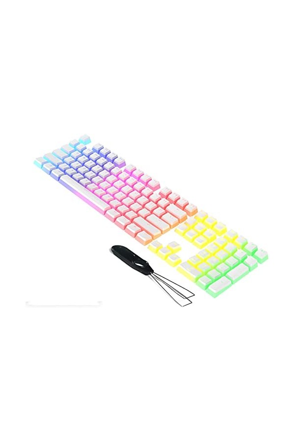 Keycaps ABS,104 Touches Double Shot Keycap Set,Profil OEM,Disposition ANSI US pour Clavier Mécanique,Compatible avec Les Comm
