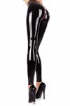 Leggings en Latex 3D Hanches Cut Crotch Zip Latex Femmes Pantalon Skinny