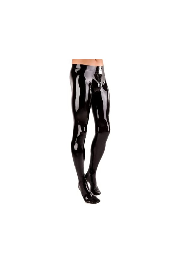Leggings en latex hommes pantalons skinny coupe 3D entrejambe zip
