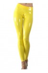 Leggings en Latex femmes pantalons en Latex entrejambe Zip femmes pantalons en Latex maigres
