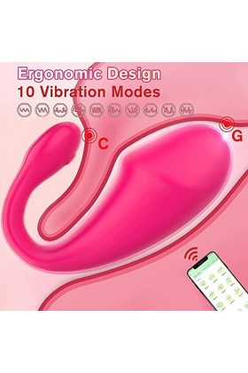 Oé?f V?Ьr?nt Connecté Telephone App,S?xt?ysē V?Ьrọm?ss?ūrs F?m?nín a Di?tán?e Sil?n?iẹ?x VîЬrantěur pour Fe?m?,Masseur en sil