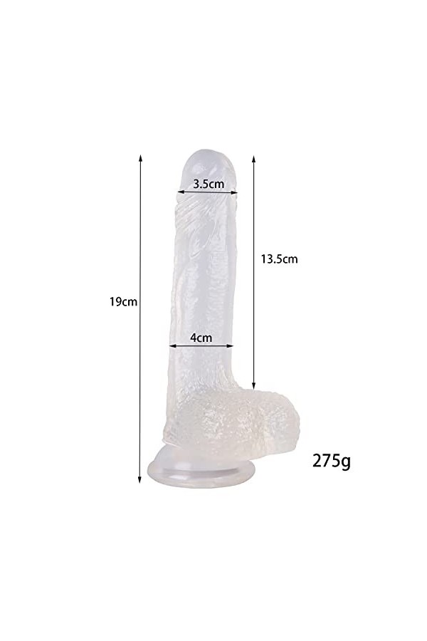 Marron grande taille texture lisse silicone imperméable à leau relaxant massage jouet, longueur 19cm, diamètre 3.5~4cm, poid