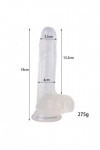 Bleu grande taille texture lisse silicone imperméable à leau relaxant massage jouet, longueur 19cm, diamètre 3.5~4cm, poids 