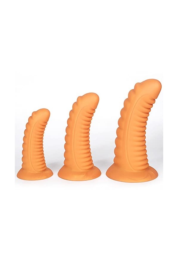 Silicone souple noir et or énorme tige de massage à fil élastique, cinq tailles,Noir,S