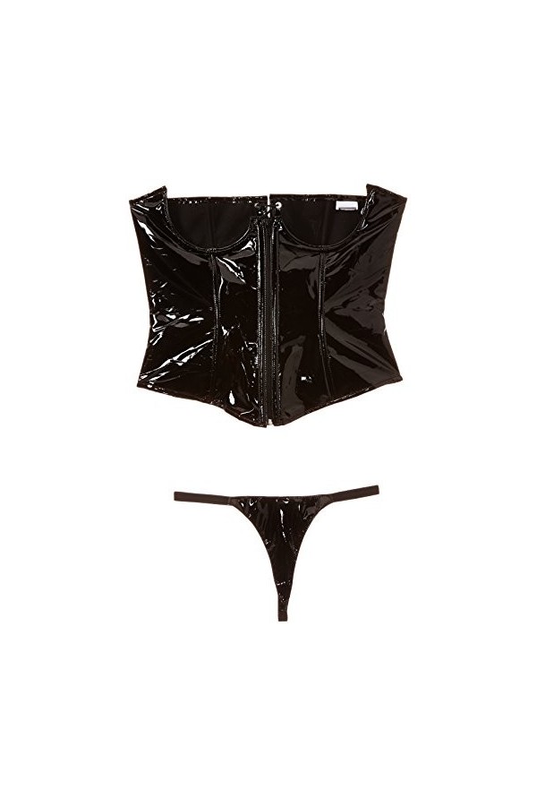 Black Level Corsage Ouvert en Vinyle et String X-Large