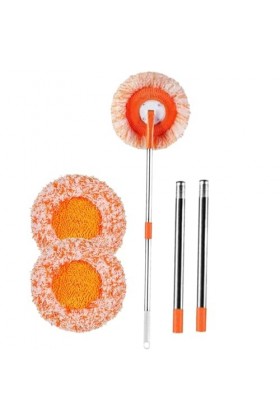 NIDONE 4 pièces/Ensemble vadrouille Ronde avec 3 têtes de vadrouille télescopique 75 Pouces vadrouille Murale absorbante Lava