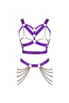 BBOHSS Femmes Punk Corps Harnais Soutien-Gorge Porte-Jarretelles élastique réglable Soutien-Gorge Danse Carnaval Accessoires 