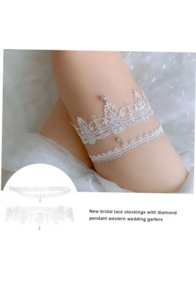 GALPADA 6 Pcs Jarretière De Mariée Jarretières De Mariage Costumes pour Femmes Costumes De Femmes Jarretière De Mariage Blanc