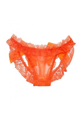 CHAOEN Culotte en dentelle pour femme - Sous-vêtements sexy ultra fins en soie extensible - Mini culotte en maille transparen