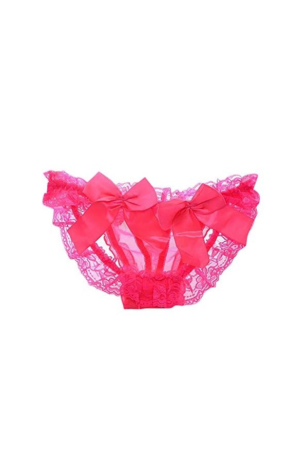 CHAOEN Culotte en dentelle pour femme - Sous-vêtements sexy ultra fins en soie extensible - Mini culotte en maille transparen