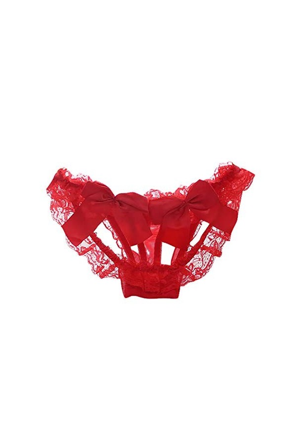 CHAOEN Culotte en dentelle pour femme - Sous-vêtements sexy ultra fins en soie extensible - Mini culotte en maille transparen