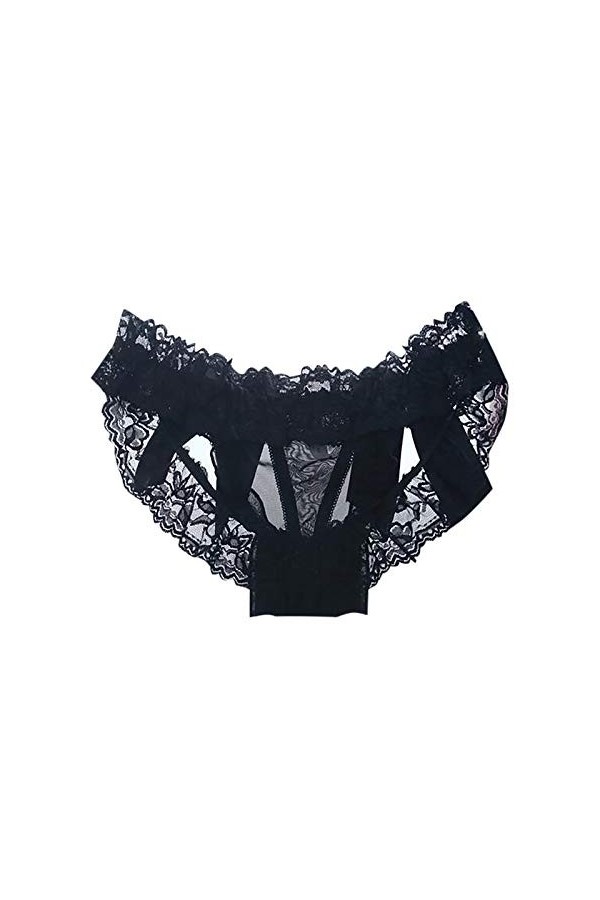 CHAOEN Culotte en dentelle pour femme - Sous-vêtements sexy ultra fins en soie extensible - Mini culotte en maille transparen