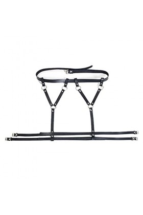 kawehiop Harnais de corps en cuir PU mode Punk Sexy jambe Festival Festival Club Jean ceinture décoration fournitures femmes 