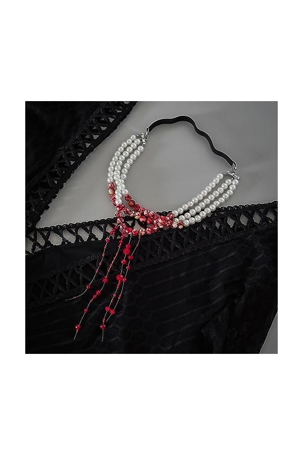 EWFAS Bracelet de Cuisse élastique, Chaîne de Jambe de Performance de scène dhalloween pour Femme, Bande élastique Costume d