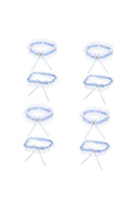 GALPADA 4 Ensembles Porte-Jarretelles Ceinture De Jambe en Dentelle Florale Jarretelles en Dentelle De Mariée Jarretière en S