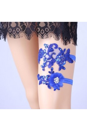 GALPADA 3 Paires Accessoires Bleu Jarretière Mariée Mariage