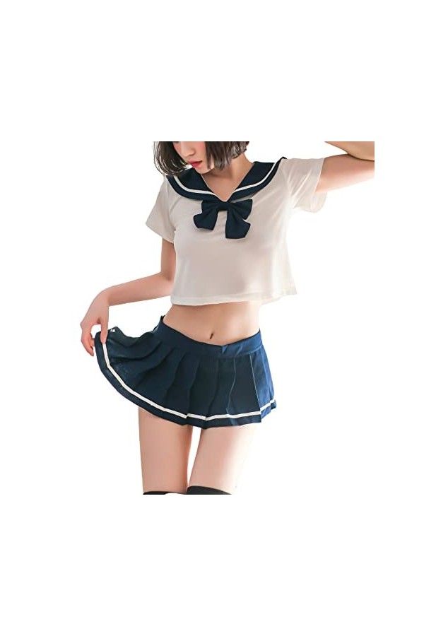 SINROYEE Anime Cosplay Lingerie Costume de marin japonais pour femme sexy Écolière - -