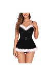 RYTEJFES Lingerie sexy pour femme, pour le sexe, Noël, extrêmement Dessuesexy - Sous-vêtements pour femme rouge - Ensemble de