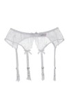 Porte-jarretelles noires en dentelle brodée ultra fine sexy pour femme Blanc