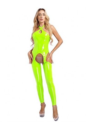 Runhomal Catsuit Bodystocking Femme Brillant Body Ouvert Femme Sexy Hot Érotique Lingerie Sexy Femme Sous-Vêtement Combinaiso