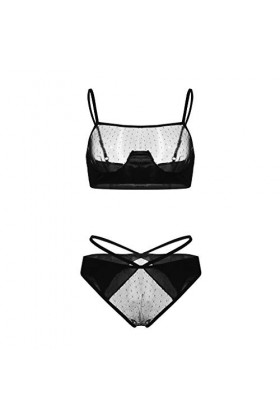 liaddkv Sous-vêtements Pyjamas Black Plus Culotte Taille dun Bébé Ensemble Sexy Soutien-gorge Écolière Lingerie Lunettes, No