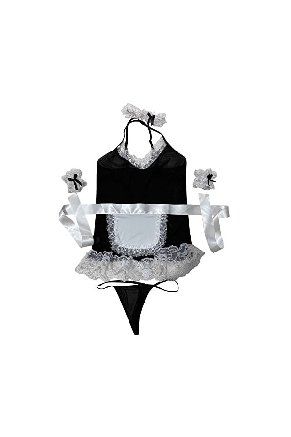 String Ficelle Lot Uniforme Cosplay Costume Mignon Sexy Ensemble de Lingerie Dentelle à Bretelles Camis et Culotte Nuisettes 