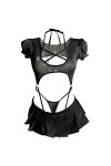 QNCLO Sous-vêtements sexy pour femme - Pour jeux de rôle - Cosplay - Stretch - Noir 1
