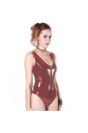Ouvert Entrejambe Femmes Combinaison Stretch érotique Costumes Femmes vêtements en Cuir PU Une pièce Combinaison Sexy Dame Bo