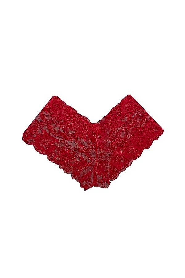 Youyu77 Latex Lingerie Homme Table Transparente en Dentelle Sexy pour Femmes sous-vêtements en Dentelle Taille Haute sous-vêt