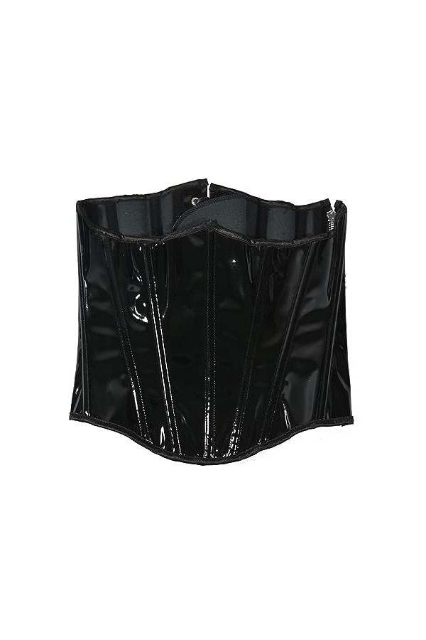 Corset Overbust Sexy En Pvc ， Haut De Lingerie Basque Steampunk ， Corset Goth Noir ， Corset DEntraîneur De Taille En Cuir Po