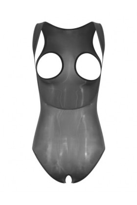 JanJean Body Sting Sexy Ouvert Poitrine Femme Catsuit en Similicuir Wetlook Bodysuit Dos Nu sans Manches Lingerie Combinaison
