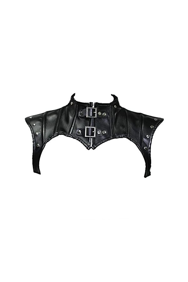 Steampunk Épaule Armure Découpée Courte Gothique Épaule Haut Steampunk À Lacets Accessoires Sexy Cuir Rivet Corset Au Style U