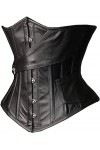 Corset gothique Steampunk en simili cuir, Noir , CH