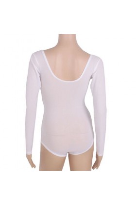 LinvMe Maille Filet Transparente Poitrine Ouvert De Danse du Ventre De Femmes Bodysuit Blanc